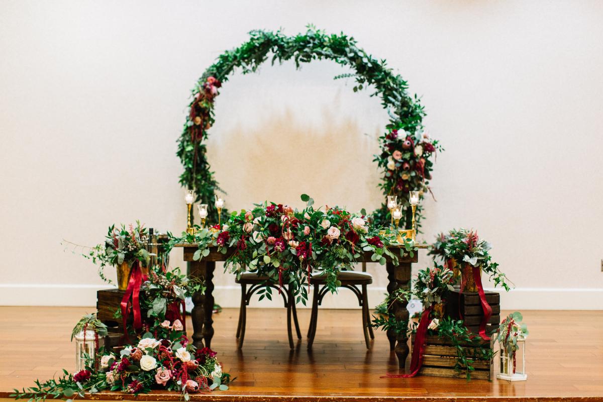 Large flower ring and floral arrangements